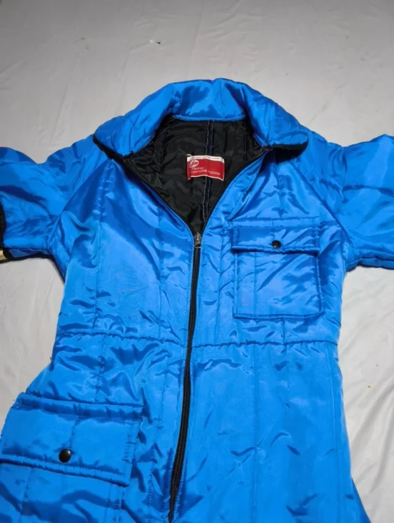 Vintage Snowmobile Suit JC Penny Blue Nylon Men’s Size Small Retro Winter Gear - Picture 10 of 12